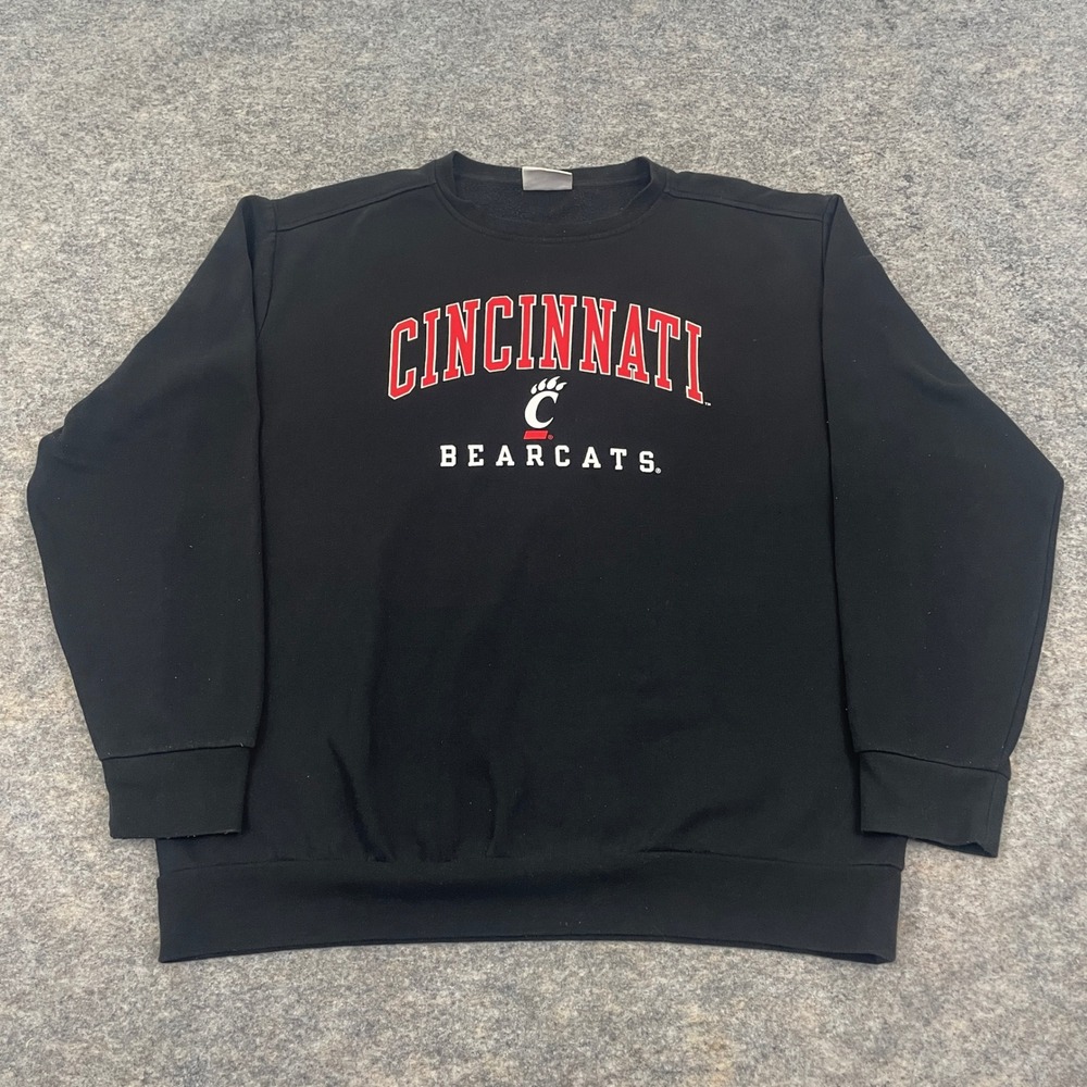 Champion Cincinnati Bearcats NCAA Crewneck Sweatshirt Black Pullover Men's XL
